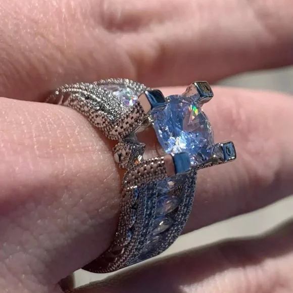 925 Sterling silver diamond ring - Picture 6 of 6